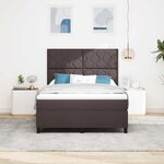 vidaXL Lit à ressorts avec matelas Marron foncé 140 x 200 cm tissu