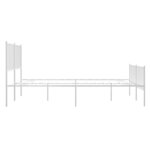 vidaXL Cadre de lit métal sans matelas et pied de lit blanc 140x190 cm