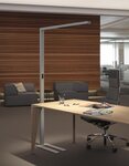 Lampadaire LED MAULsirius col. vario capteur, réglable, pied argenté MAUL