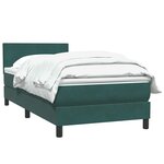 vidaXL Sommier à lattes de lit et matelas vert foncé 100x210cm velours