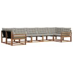 vidaXL Ensemble de canapés d'extérieur 7 Pièces Gris Naturel et Clair