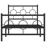vidaXL Cadre de lit métal sans matelas avec pied de lit noir 90x200 cm
