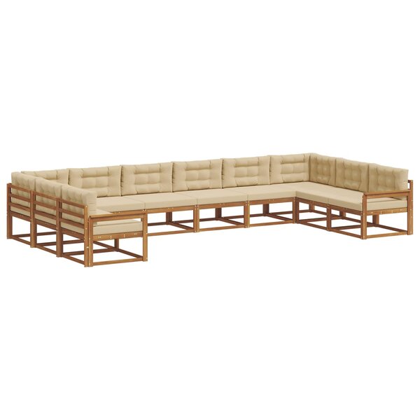 vidaXL Ensemble de canapés d'extérieur 10 Pièces Naturel et Beige