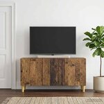 vidaXL Meuble TV 99 x 34 5 x 50 cm Bois ancien Bois d'ingénierie