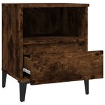 vidaXL Table de chevet Chêne fumé 40x35x50 cm