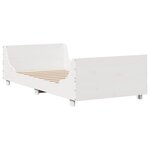 vidaXL Lit bibliothèque sans matelas blanc 90x200 cm bois massif
