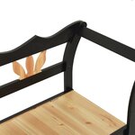 vidaXL Banc Noir 107x45x75 5 cm Bois de sapin solide