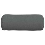 vidaXL Coussins d'accent 2 Pièces Gris foncé Ø 15 x 40 cm tissu