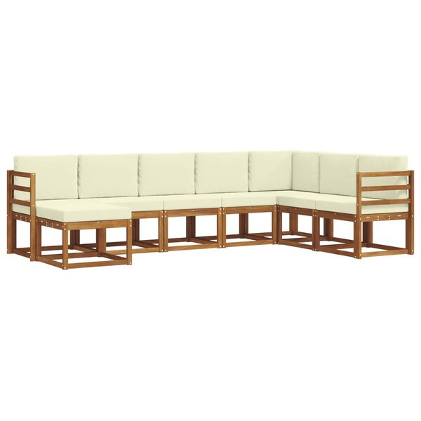 vidaXL Ensemble de canapés d'extérieur 8 Pièces Naturel et Crème