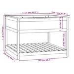 vidaXL Jardinière et étagère Blanc 111 5x111 5x81cm Bois massif de pin