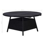 vidaXL Mobilier à dîner jardin 9 Pièces avec coussins Résine tressée Noir