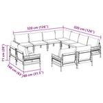 vidaXL Ensemble de canapé de jardin 11 Pièces Anthracite Acier