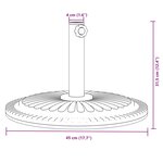 vidaXL Base de parasol pour mâts Ø38 / 48 mm 12 kg rond