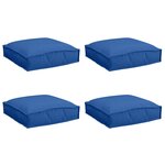vidaXL Coussin 4 Pièces Bleu royal 40 x 40 x 8 cm Tissu Oxford