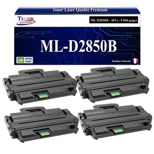 T3AZUR - 4x Toners compatibles avec Samsung ML-D2850B MLD2850B pour Samsung ML2850D ML2851ND ML2851NDR ML-2850D ML-2851ND ML-2851NDR