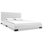 vidaXL Cadre de lit Blanc Similicuir 140 x 200 cm