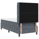 vidaXL Lit à ressorts avec tête de lit Gris foncé 80 x 200 cm Velours