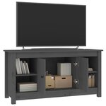 vidaXL Meuble TV Gris 103x36 5x52 cm Bois de pin massif