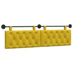 vidaXL Tête de lit suspendue Jaune Velours