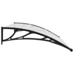 vidaXL Auvent de porte Noir et transparent 150x80 cm PC