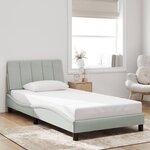 vidaXL Cadre de lit avec lumières LED gris clair 100x200 cm velours