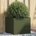 vidaXL Jardinière vert olive 42x40x39 cm acier laminé à froid