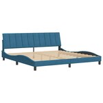 vidaXL Cadre de lit sans matelas Hanko bleu 200x200 cm velours