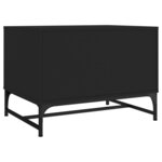 vidaXL Table basse avec portes en verre noir 68 5x50x50 cm