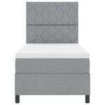 vidaXL Lit à ressorts avec matelas et lumière LED   Gris clair  90 x 190 cm  Tissu