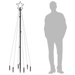 vidaXL Sapin de Noël avec piquet Bleu 108 LED 180 cm