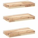 vidaXL Étagères flottantes 3 Pièces 40x20x4 cm acacia massif non traité