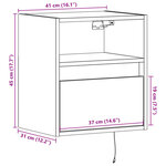 vidaXL Meubles TV muraux avec lumières LED 2 Pièces noir 41x31x45 cm