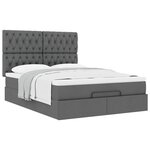 VidaXL Cadre de lit ottoman avec matelas gris foncé 140x200 cm tissu
