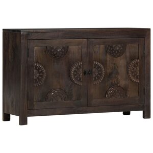 vidaXL Buffet avec dessin sculpté 110x35x70 cm Bois de manguier massif