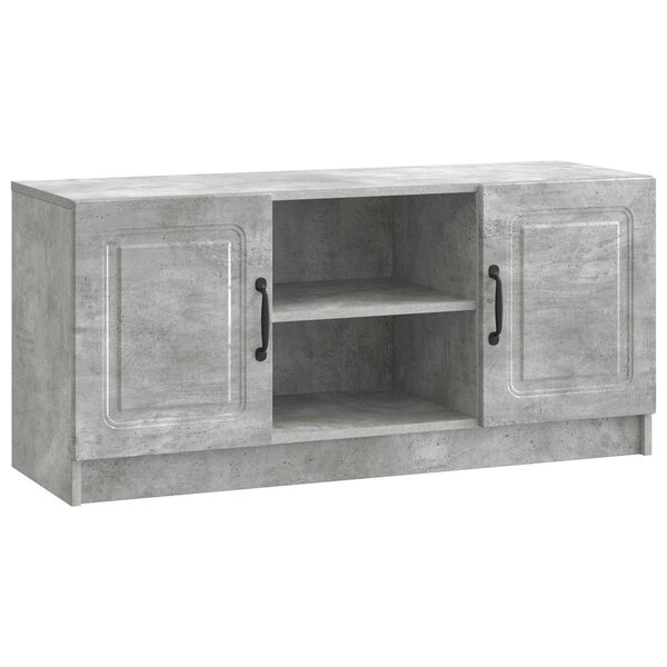 vidaXL Meuble TV Gris béton 102 x 34 5 x 47 cm Bois d'ingénierie