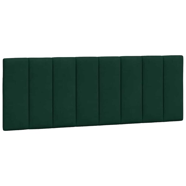 vidaXL Coussin de tête de lit Hanko vert foncé 140 cm velours