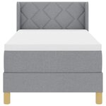 vidaXL Lit à Ressorts avec matelas Gris clair 80 x 200 cm tissu