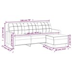 vidaXL Canapé à 3 places avec repose-pieds Gris 180 cm Similicuir