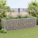 vidaXL Lit surélevé à gabion Acier 360x90x100 cm