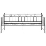 vidaXL Cadre de canapé-lit extensible sans matelas Noir Métal 90x200cm