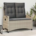 vidaXL Banc de jardin avec oreiller 105 x 60 x 112 cm acier