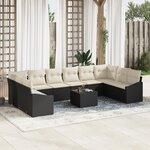 vidaXL Ensemble salle à manger jardin 10 pièces avec coussins poly rotin marron