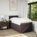 vidaXL Sommier à lattes de lit avec matelas Marron foncé 90x200 cm
