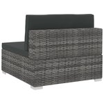 vidaXL Ensemble de canapés de jardin 4 pièces avec coussins en résine tressée grise