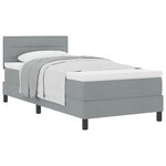 vidaXL Lit à ressorts avec matelas Gris clair 100 x 200 cm tissu