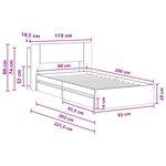 vidaXL Cadre de lit avec rangement Chêne Sonoma 100 x 200 cm