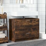 vidaXL Meuble d'évier chêne fumé 78x37x59 cm bois d'ingénierie