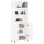 vidaXL Buffet haut Blanc 69 5x34x180 cm Bois d'ingénierie