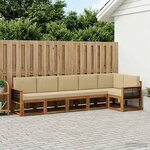 vidaXL Ensemble de canapés d'extérieur 6 Pièces Naturel et Beige