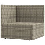 vidaXL Salon de jardin 6 Pièces avec coussins Gris Résine tressée